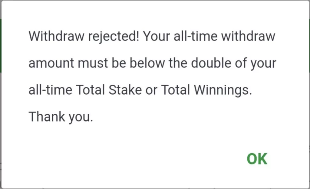 Problems with withdrawing from sportybet